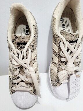 Adidas Superstar Snakeskin Wonder White Sneakers – New – Women’s 7.5